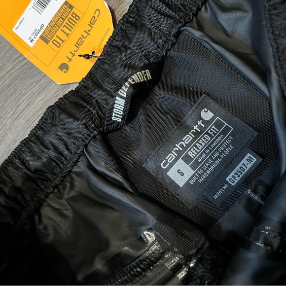 Carhartt Storm Defender Pants Black Cargo Pockets Waterproof - Picture 5 of 8